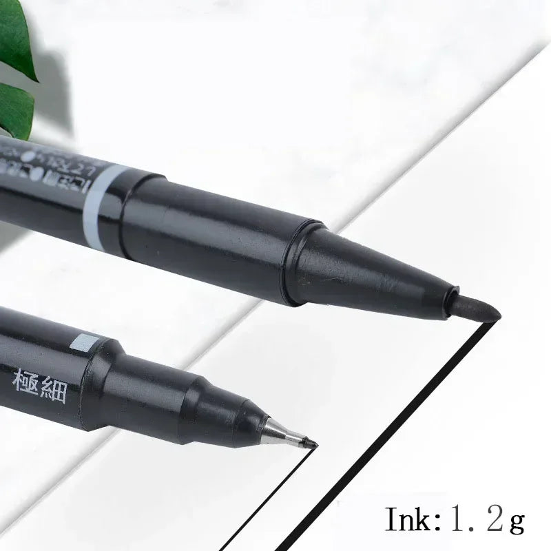 5/10 Pcs Twin Tip Permanent Marker Black/Blue/Red Oil Marker Pen Fine Nid Marker Ink Stationery School & Office Supplies