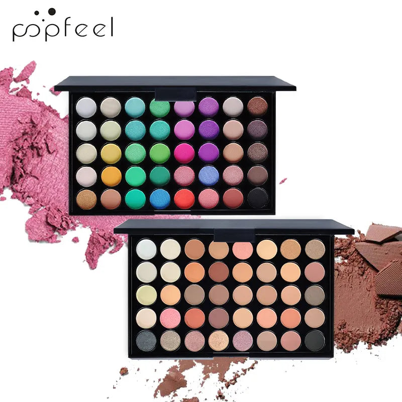 POPFEEL 40-Color Eyeshadow Palette – Long Lasting & Easy Blend