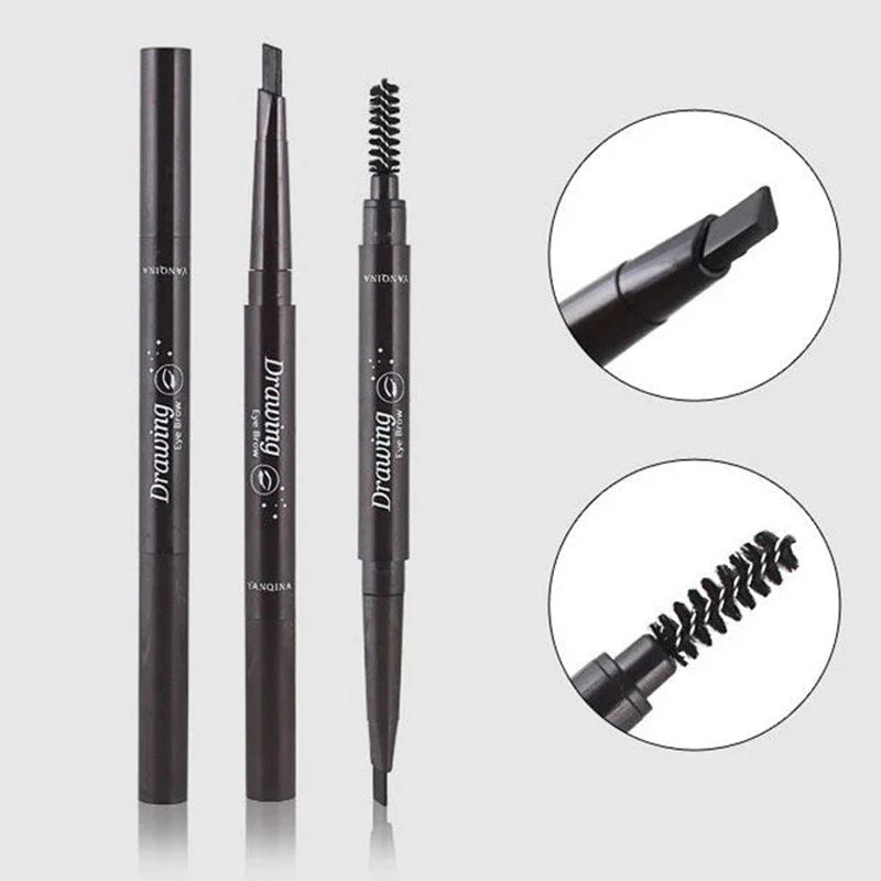 2-in-1 Waterproof Eyebrow Pencil – 5 Colors, Long-Lasting Tattoo Brush