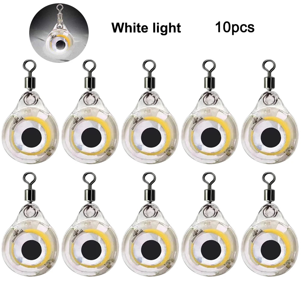 10Pcs Fishing Lure Lights – Mini Eye-Shaped LED Bait for Night Fishing