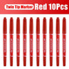 5/10 Pcs Twin Tip Permanent Marker Black/Blue/Red Oil Marker Pen Fine Nid Marker Ink Stationery School & Office Supplies