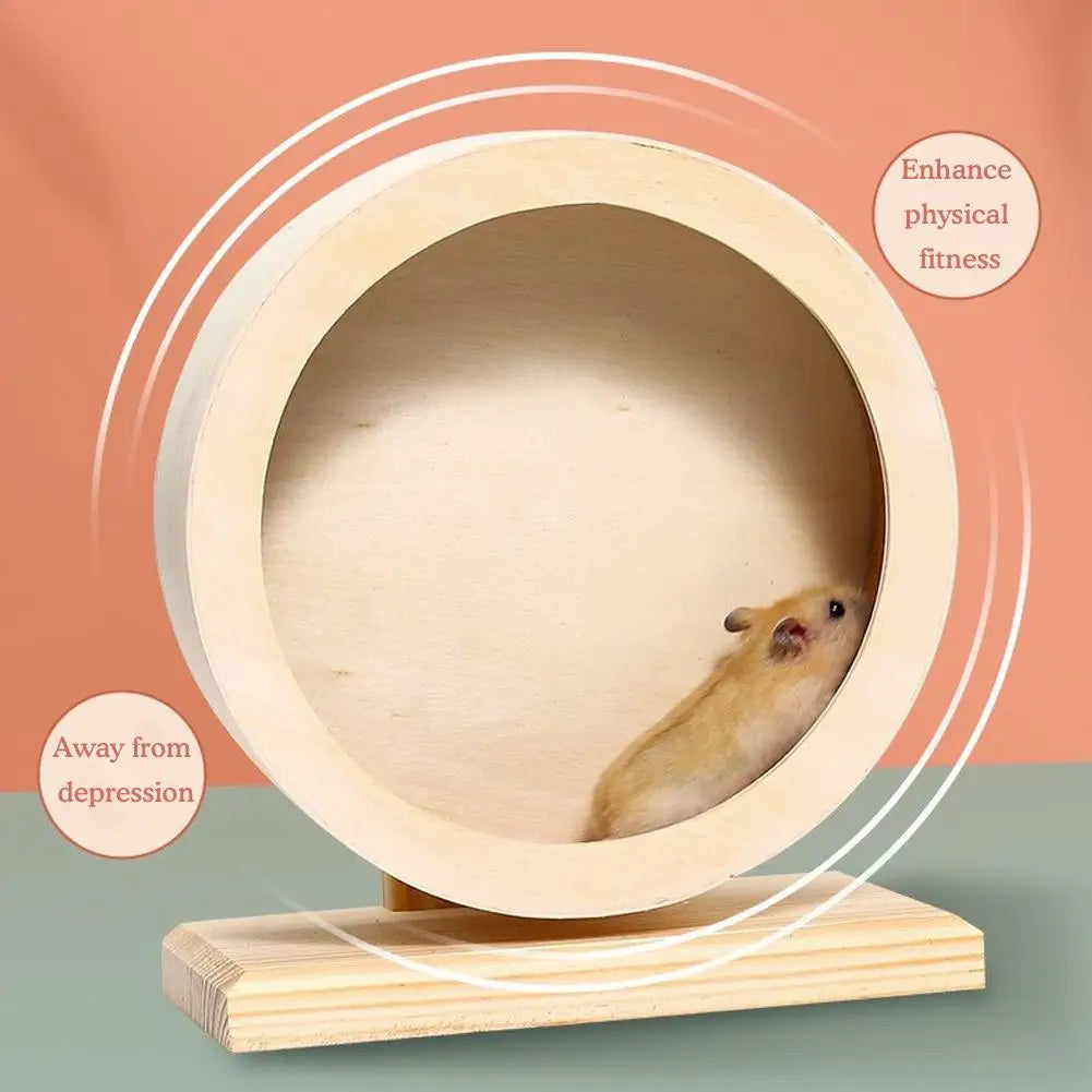 Golden Bear Silent Wooden Hamster Wheel with Cork Pad