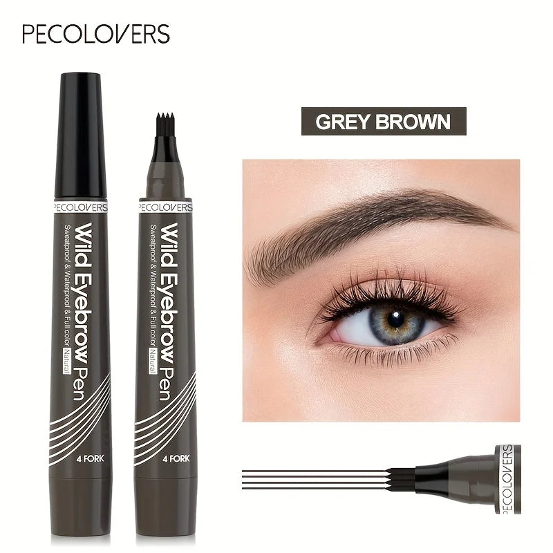 6-Color Waterproof Eyebrow Tattoo Pen – 4 Split Tip for Natural, Long-Lasting Brows!