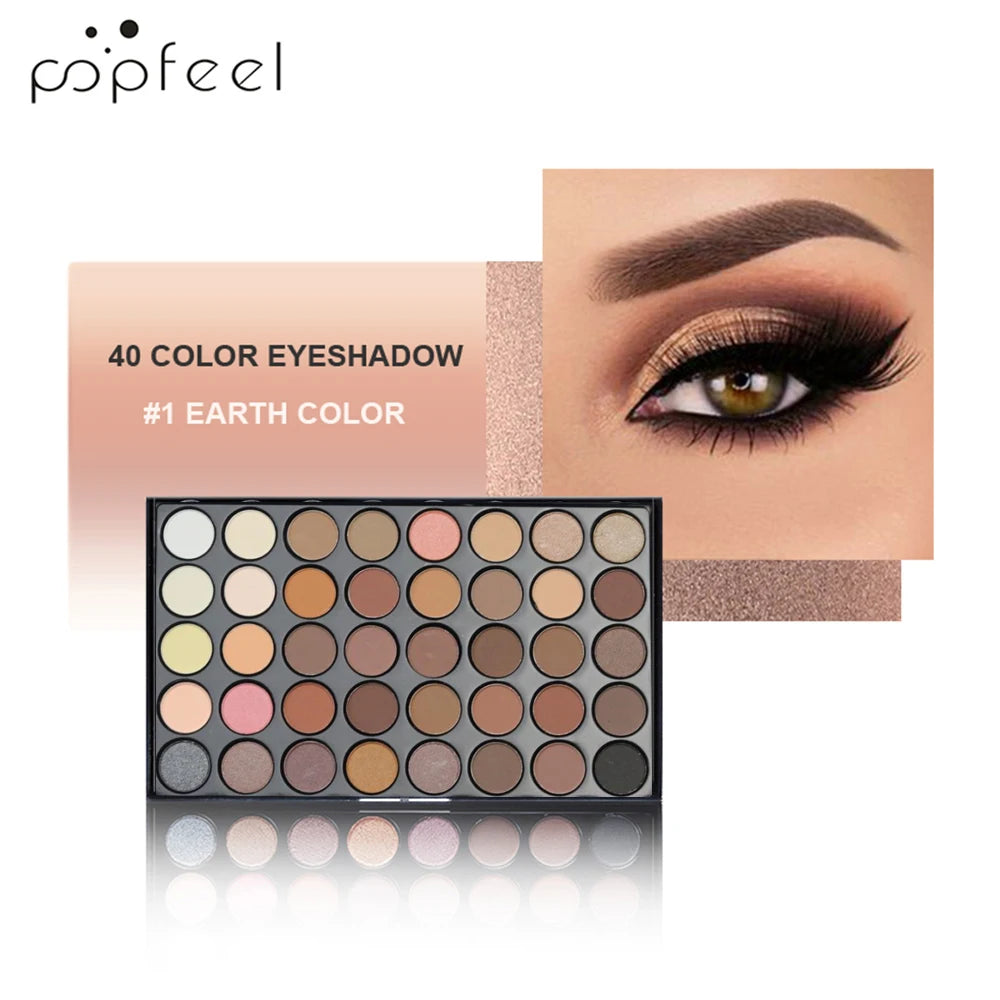POPFEEL 40-Color Eyeshadow Palette – Long Lasting & Easy Blend