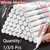 White Marker Pen Set Waterproof Oily Ink for DIY Sketch & Writing
