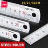 Deli Stainless Steel Ruler 15/20/30cm Metal Measuring Tool for School & Office