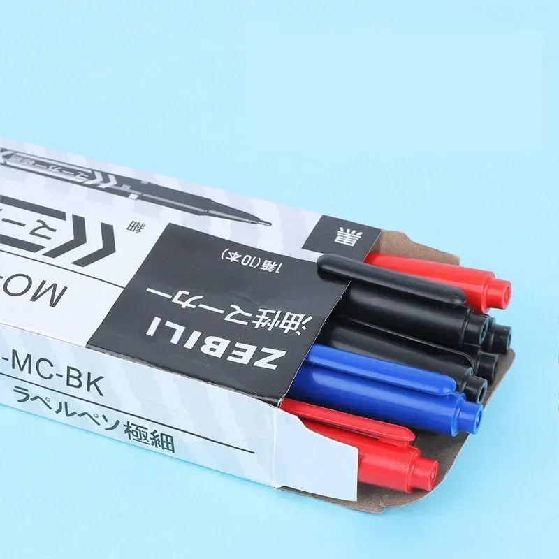 5/10 Pcs Twin Tip Permanent Marker Black/Blue/Red Oil Marker Pen Fine Nid Marker Ink Stationery School & Office Supplies