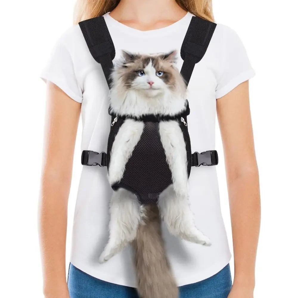 Adjustable Pet Carrier Backpack – Front Pack for Small Dogs & Cats