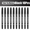 5/10 Pcs Twin Tip Permanent Marker Black/Blue/Red Oil Marker Pen Fine Nid Marker Ink Stationery School & Office Supplies