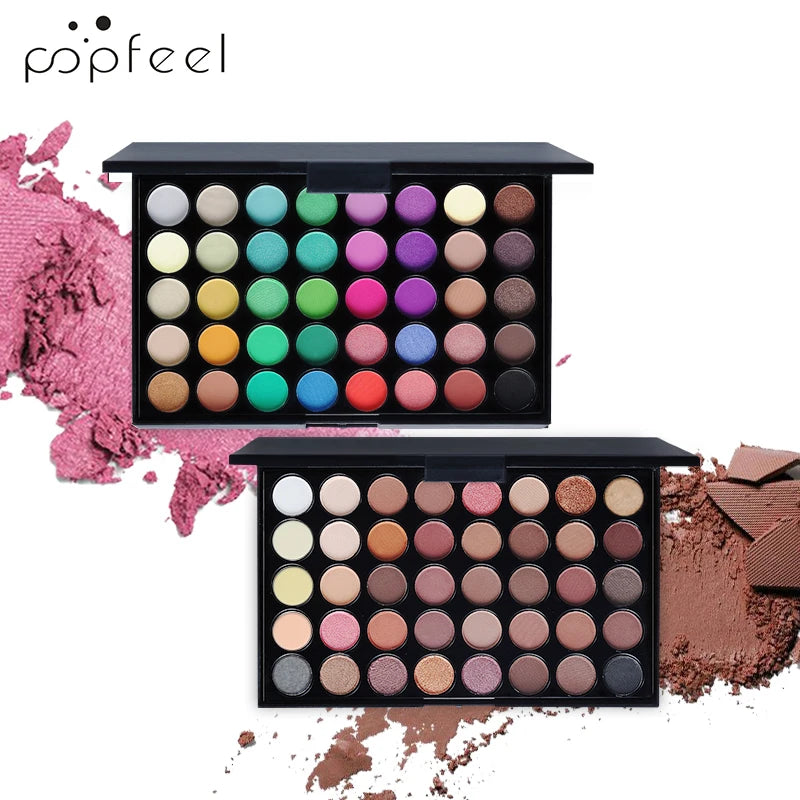 POPFEEL 40-Color Eyeshadow Palette – Long Lasting & Easy Blend