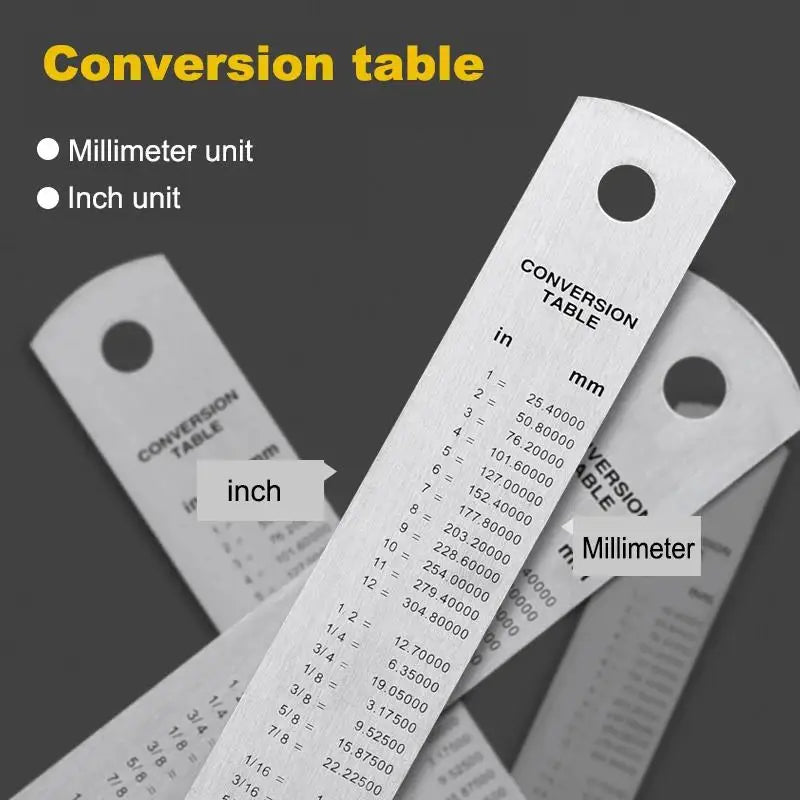 Deli Stainless Steel Ruler 15/20/30cm Metal Measuring Tool for School & Office