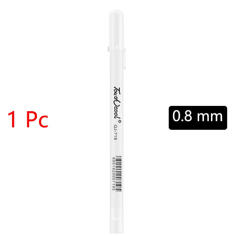 White Marker Pen Set Waterproof Oily Ink for DIY Sketch & Writing
