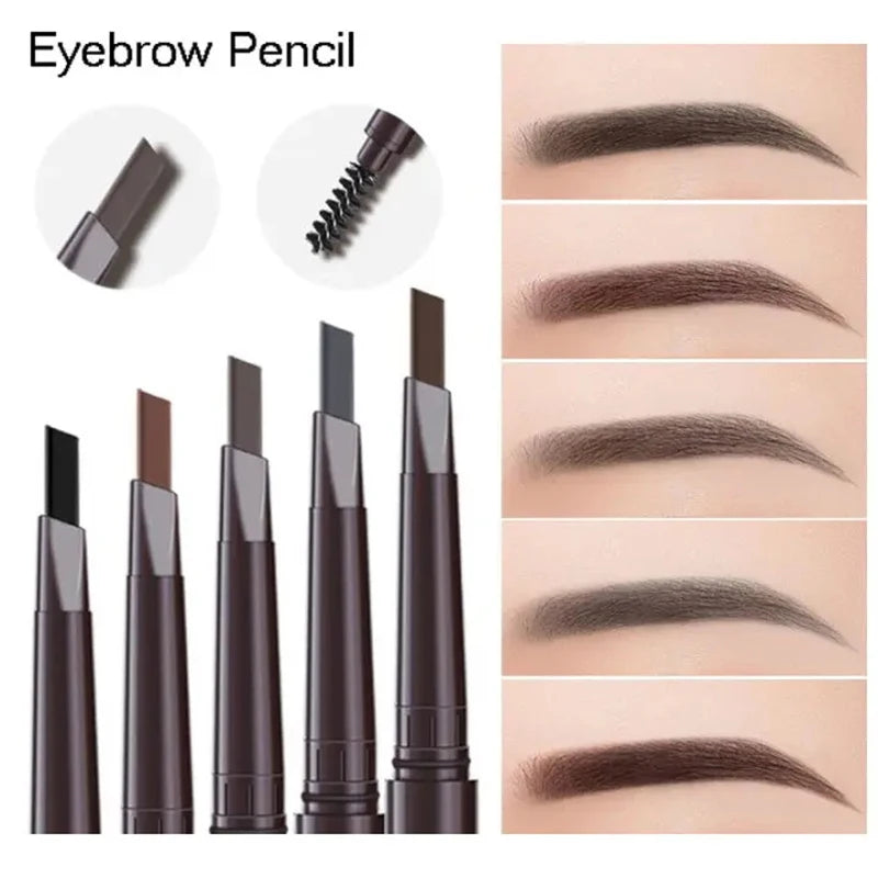 2-in-1 Waterproof Eyebrow Pencil – 5 Colors, Long-Lasting Tattoo Brush