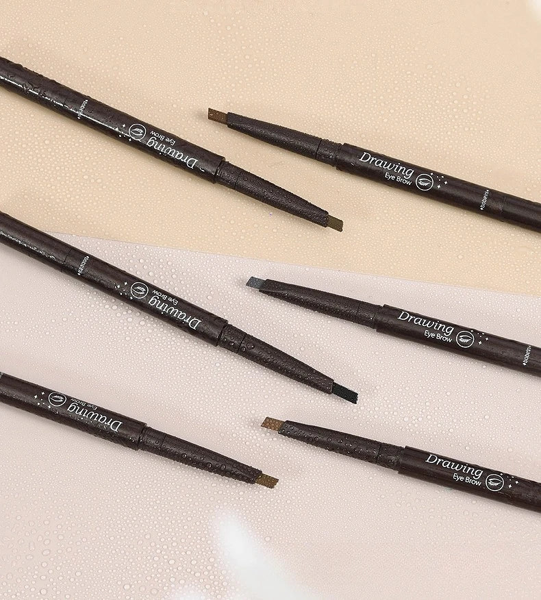 2-in-1 Waterproof Eyebrow Pencil – 5 Colors, Long-Lasting Tattoo Brush