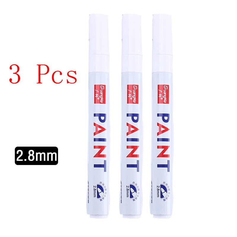 White Marker Pen Set Waterproof Oily Ink for DIY Sketch & Writing