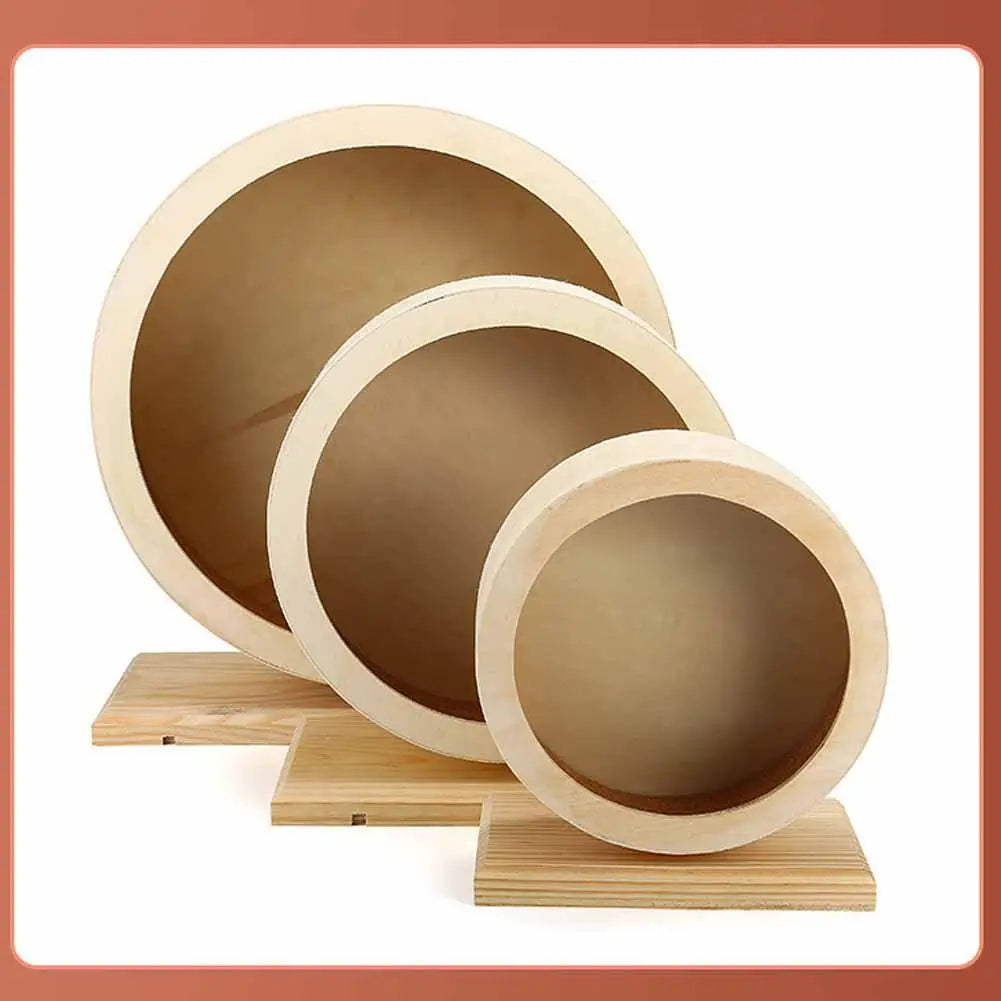 Golden Bear Silent Wooden Hamster Wheel with Cork Pad