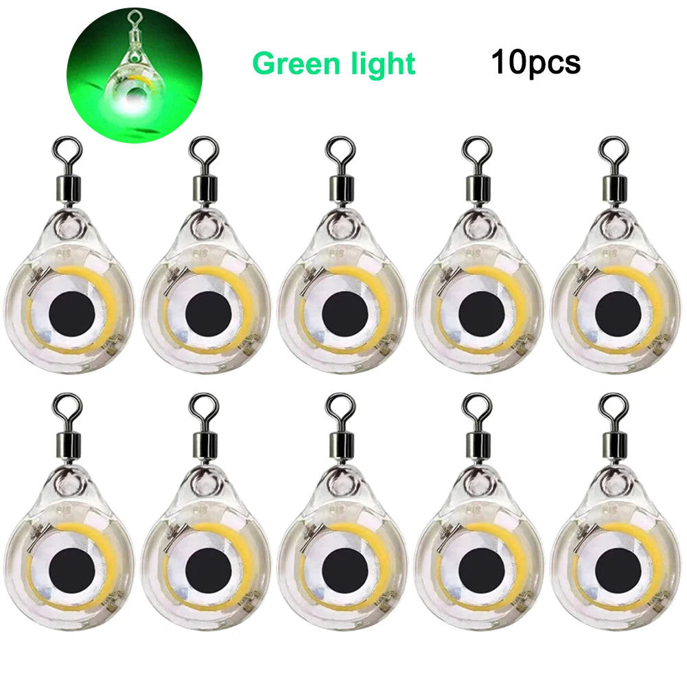 10Pcs Fishing Lure Lights – Mini Eye-Shaped LED Bait for Night Fishing