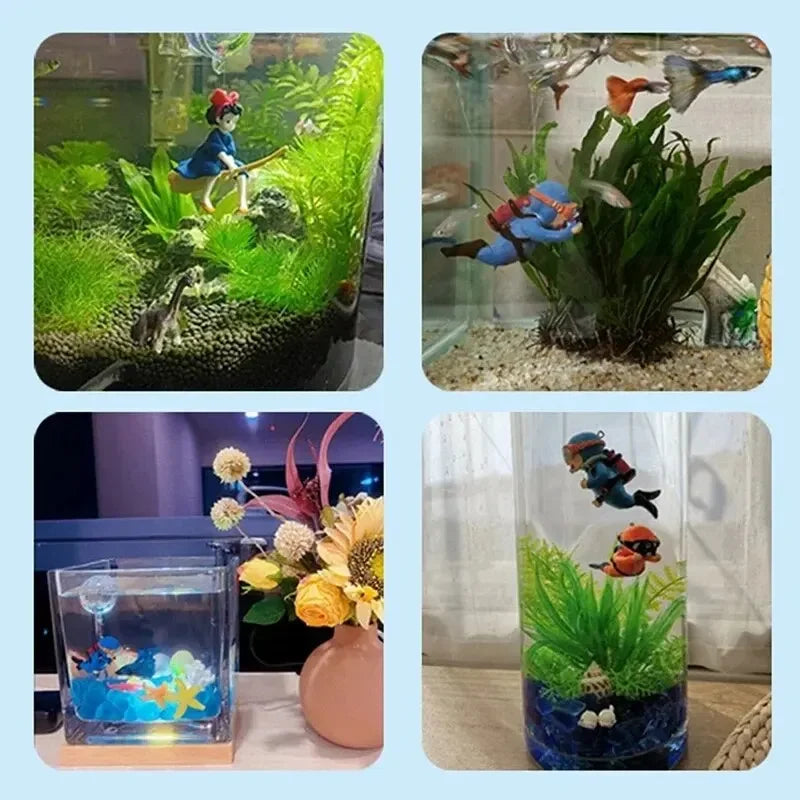 Floating Diver Ornament – Hayao Miyazaki Blue Fatty Aquarium Decor