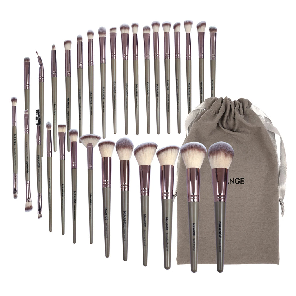 MAANGE 30-Pc Professional Makeup Brush Set with Bag