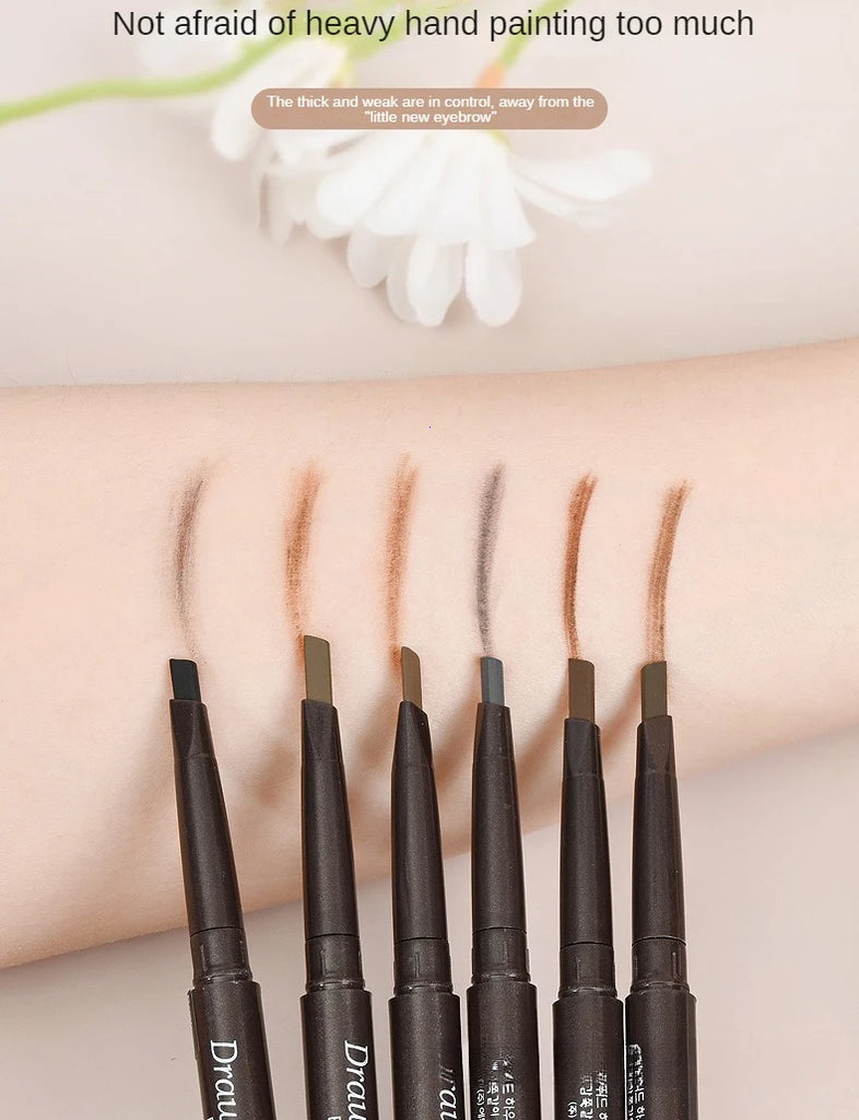 2-in-1 Waterproof Eyebrow Pencil – 5 Colors, Long-Lasting Tattoo Brush