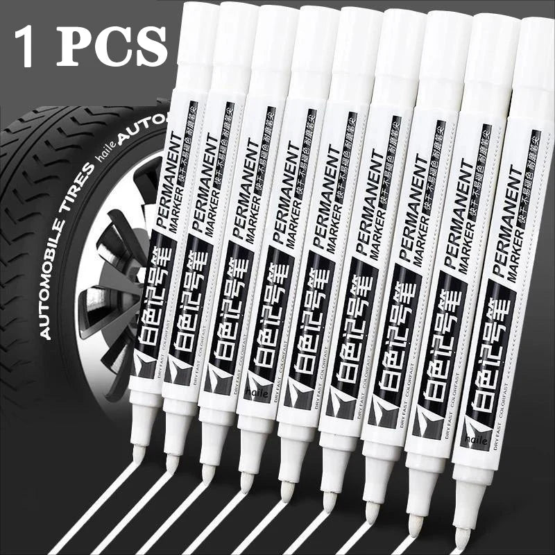 White Marker Pen Set Waterproof Oily Ink for DIY Sketch & Writing