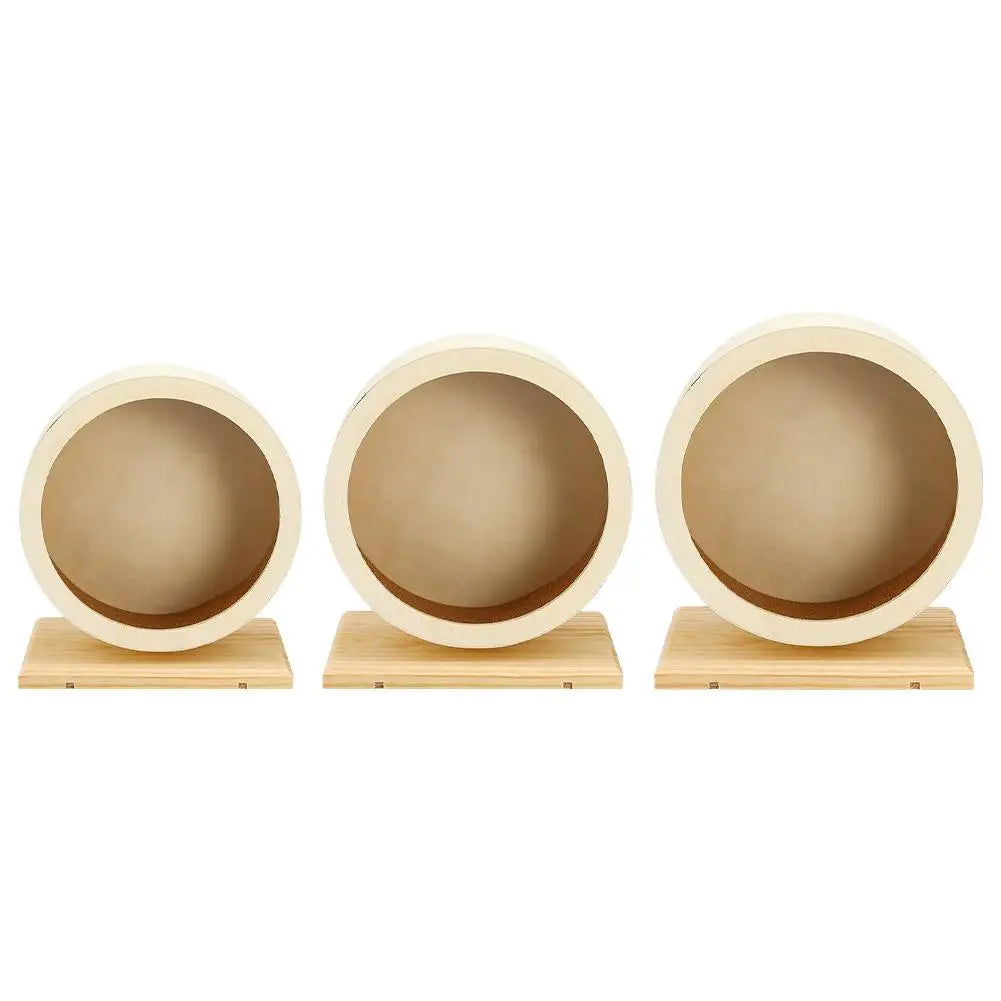Golden Bear Silent Wooden Hamster Wheel with Cork Pad