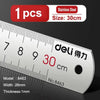 Deli Stainless Steel Ruler 15/20/30cm Metal Measuring Tool for School & Office