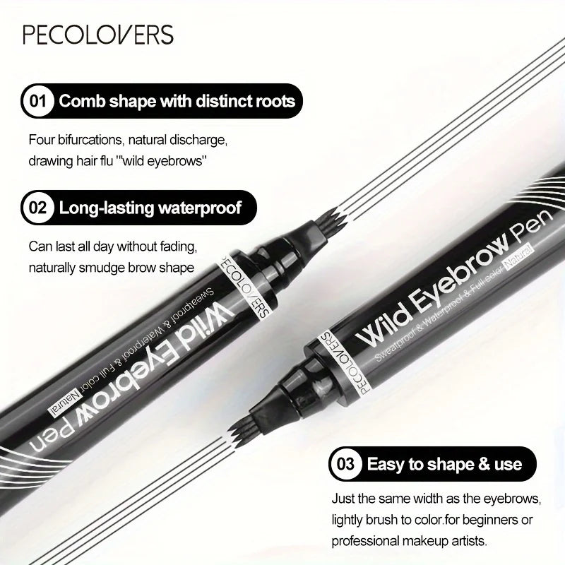 6-Color Waterproof Eyebrow Tattoo Pen – 4 Split Tip for Natural, Long-Lasting Brows!
