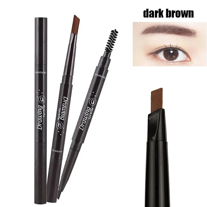 2-in-1 Waterproof Eyebrow Pencil – 5 Colors, Long-Lasting Tattoo Brush