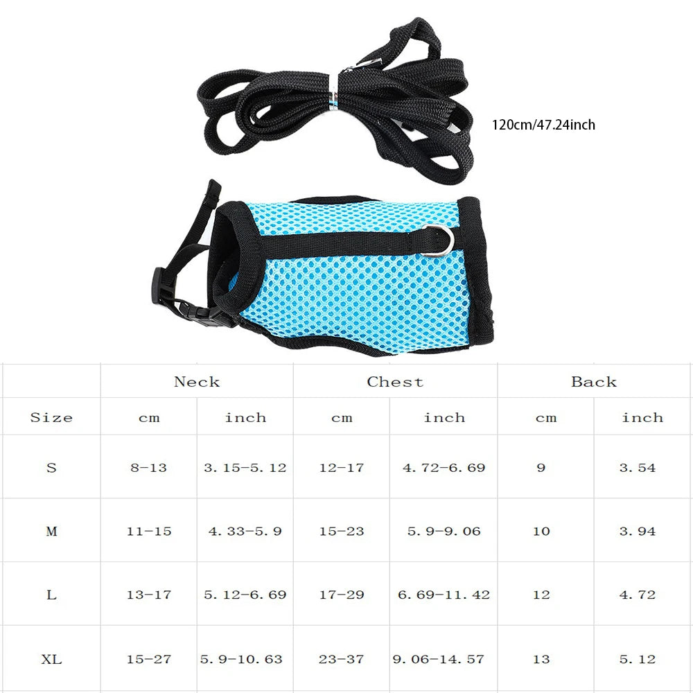 Breathable Rabbit Harness & Leash Set – Multi-Color Adjustable Vest Carrier