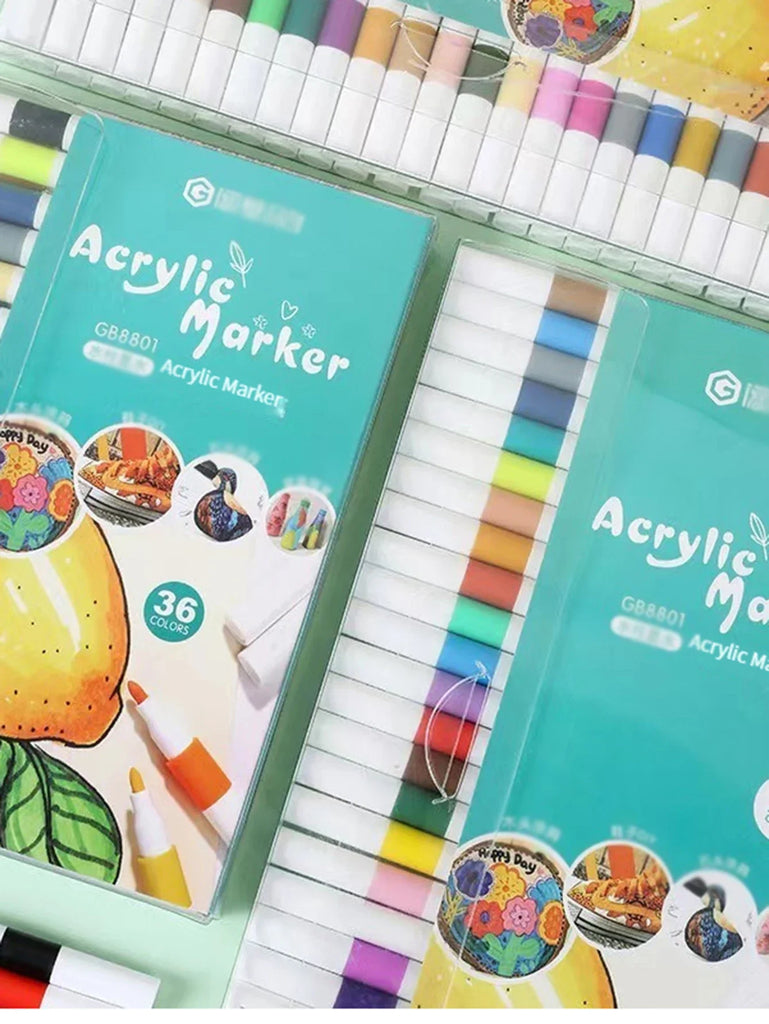 12-80 Color Acrylic Paint Markers Set Soft Tip for Art & DIY Surfaces