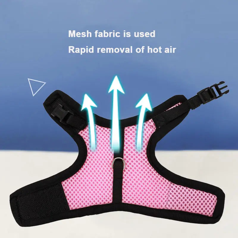Breathable Rabbit Harness & Leash Set – Multi-Color Adjustable Vest Carrier