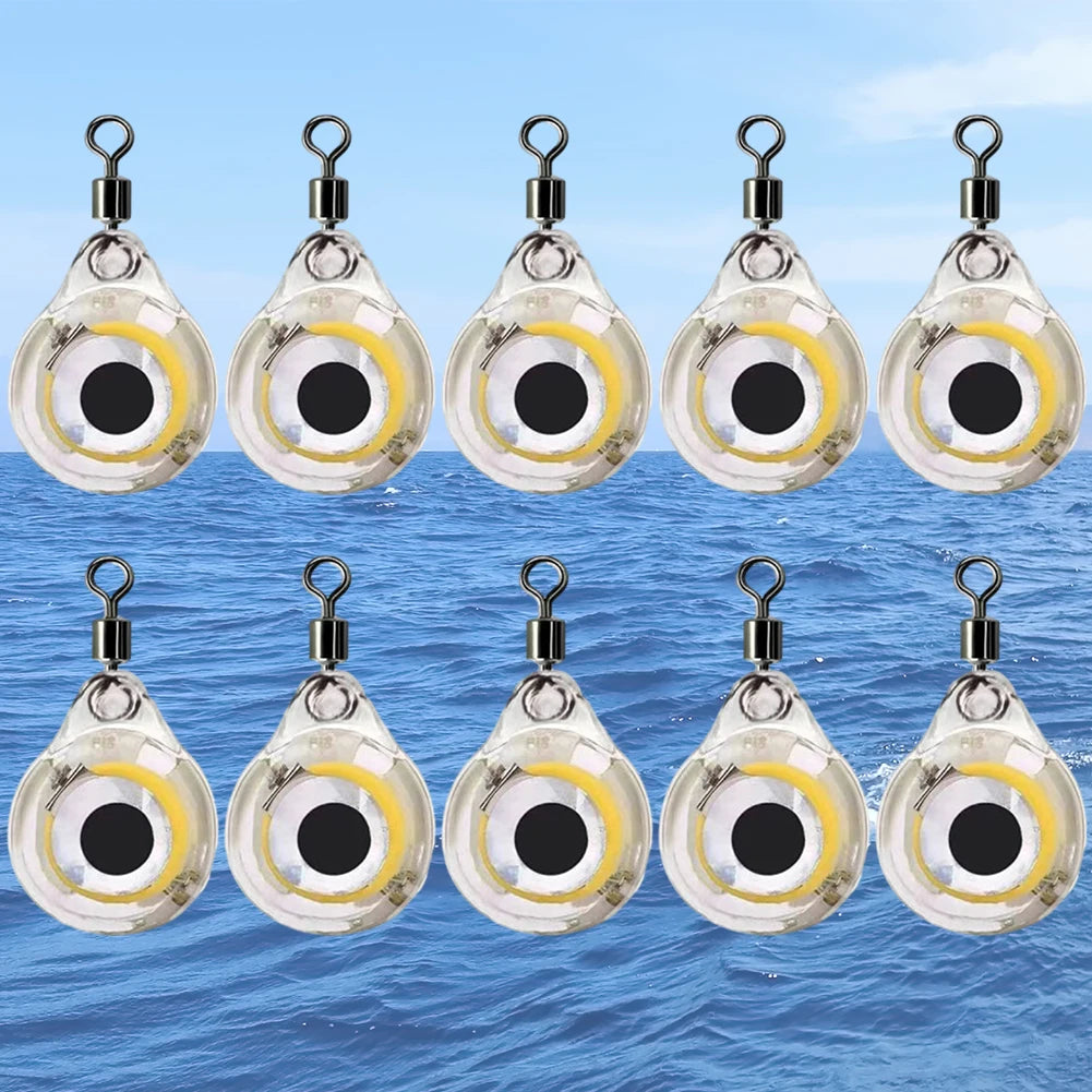 10Pcs Fishing Lure Lights – Mini Eye-Shaped LED Bait for Night Fishing