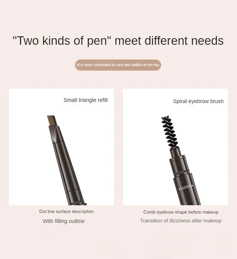 2-in-1 Waterproof Eyebrow Pencil – 5 Colors, Long-Lasting Tattoo Brush