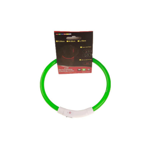 Safety LED Dog Collar – Flashing Neon USB Rechargeable Light-Up Pet Collar
