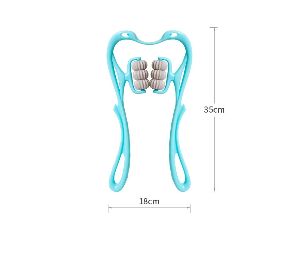 Multifunctional Manual Six-Wheel Neck Massager – Pain Relief Massage Roller Tool