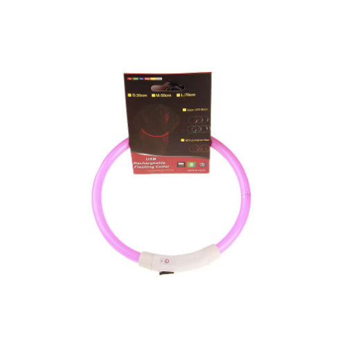 Safety LED Dog Collar – Flashing Neon USB Rechargeable Light-Up Pet Collar