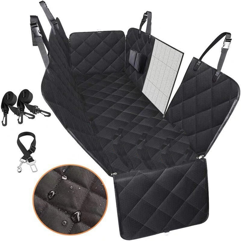Dog Car Seat Cover with Mesh Window – Hammock Protector for Back Seat Travel