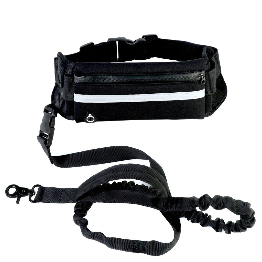 Hands-Free Dog Leash for Large Dogs – Shock Absorbing Bungee Waist Belt with Accessories