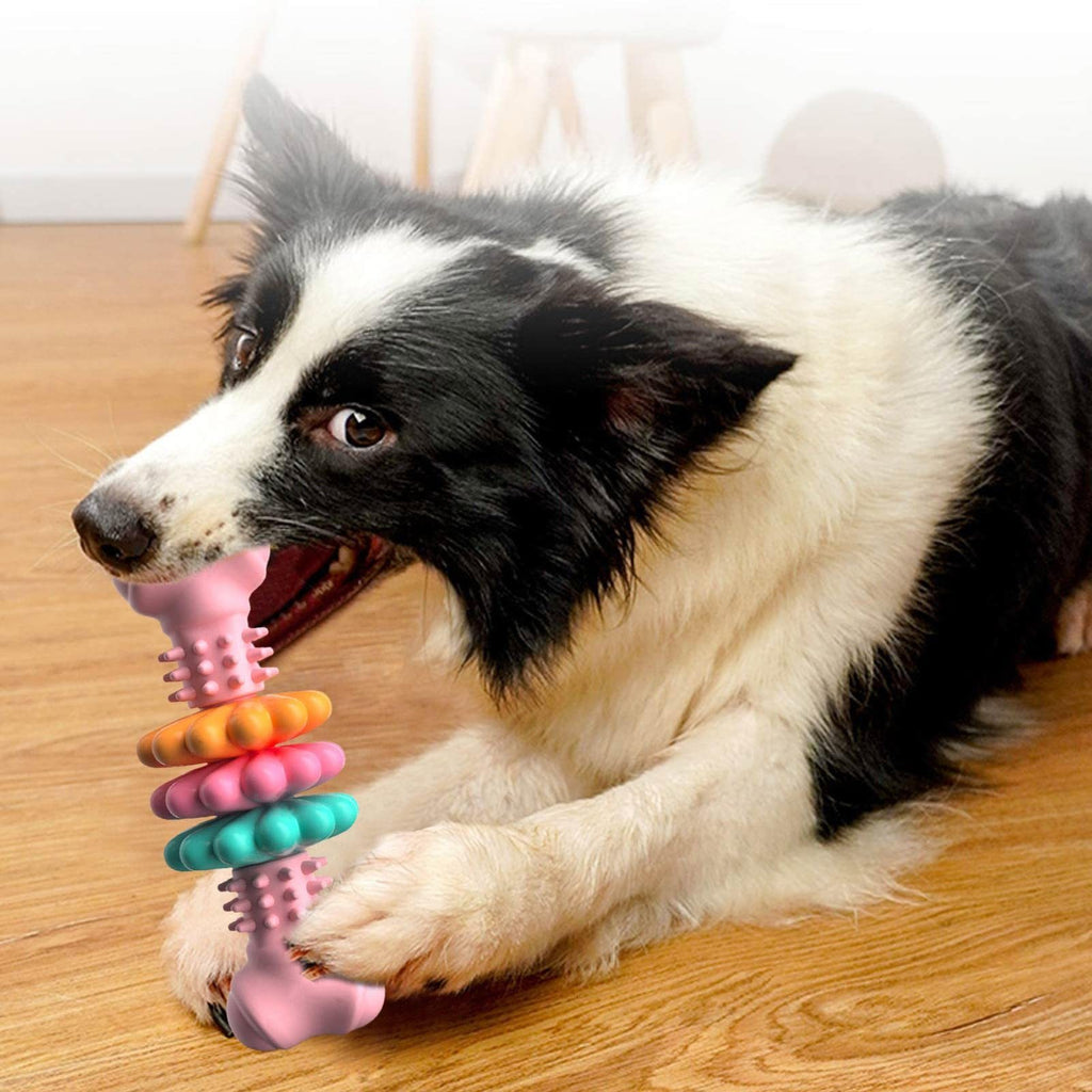 Indestructible Dog Chew Bone Toy – TPR Bite Resistant Teething & Teeth Cleaning
