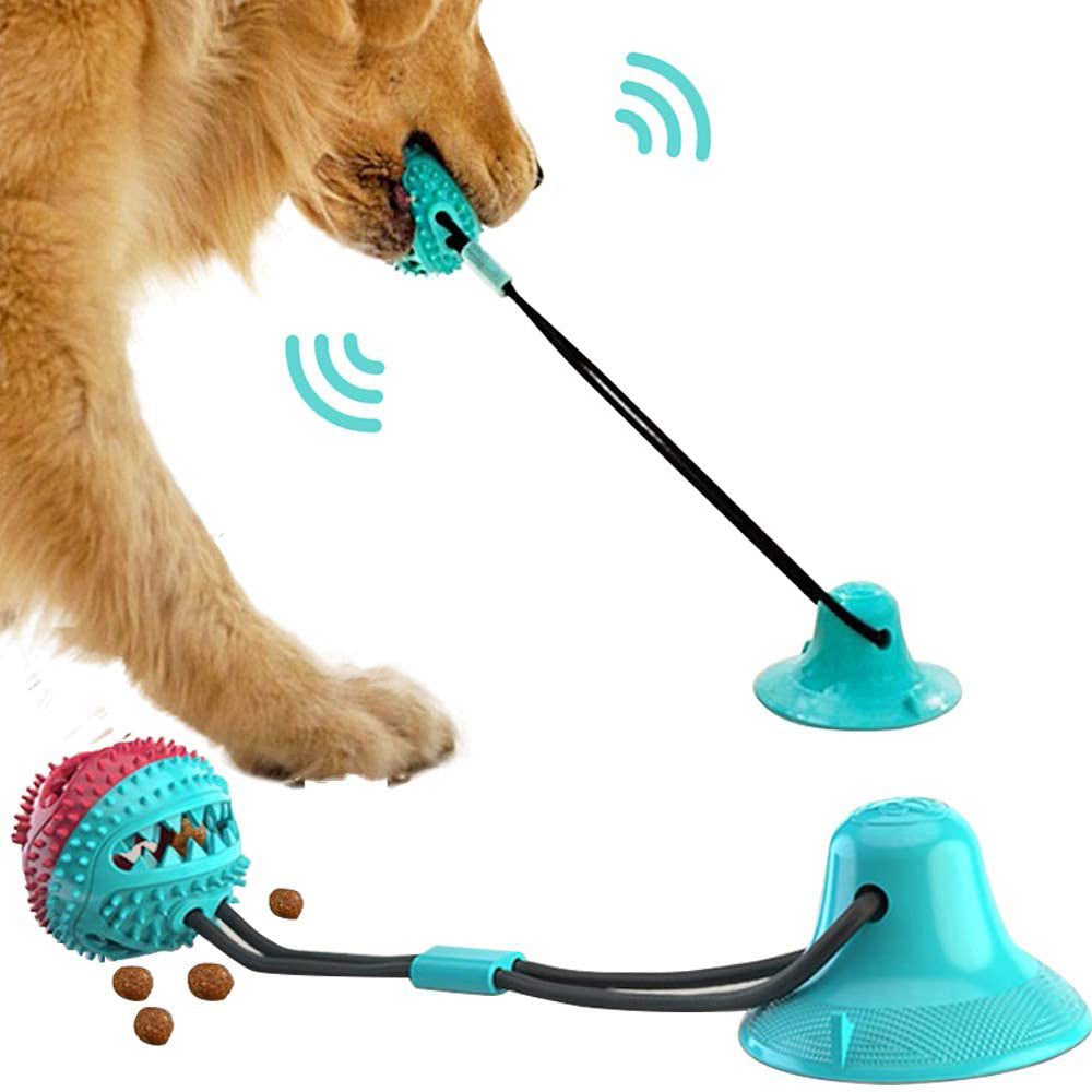 Interactive Dog Tug Toy with Suction Cup & Chew Ball for Teeth Cleaning and Feeding