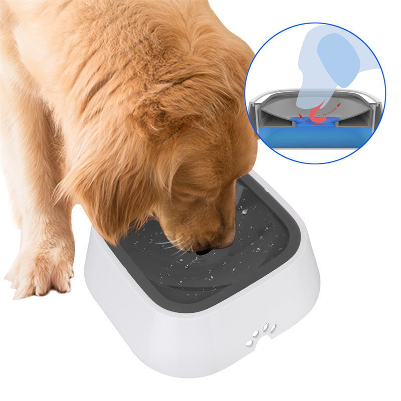 1.5L Anti-Overflow Pet Water Bowl – Floating Slow Feeder for Cats & Dogs