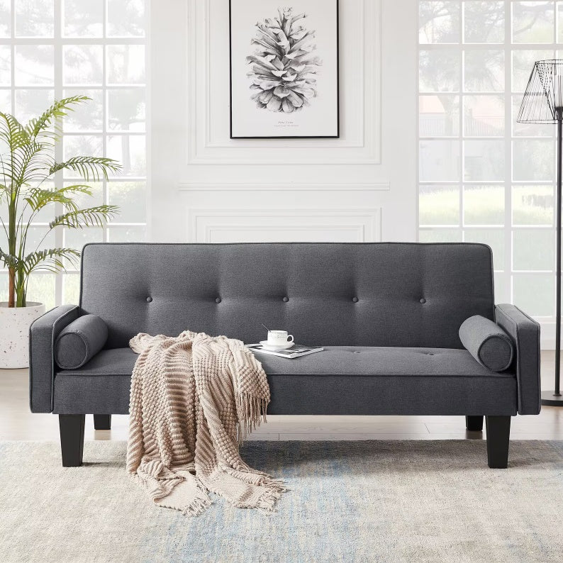 Fabric Medieval Love Seat Sofa – Living Room Button-Tufted