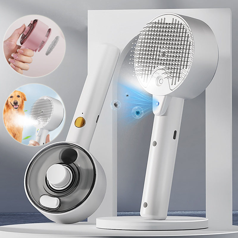 Pet Hair Remover Brush – Self-Cleaning Steam Grooming Brush for Dogs & Cats